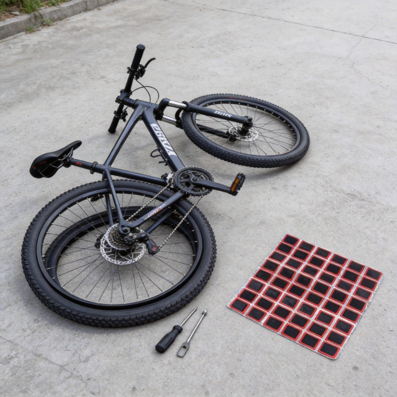 Bike Tube Repair Kit - 25mm Bike Rubber Puncture Patches Bicycle