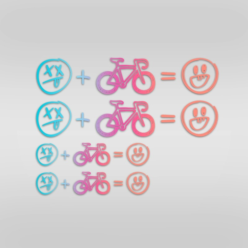 4pcs Happy Face Bike Sticker S - огляд і ціна Cycling Gear Sale