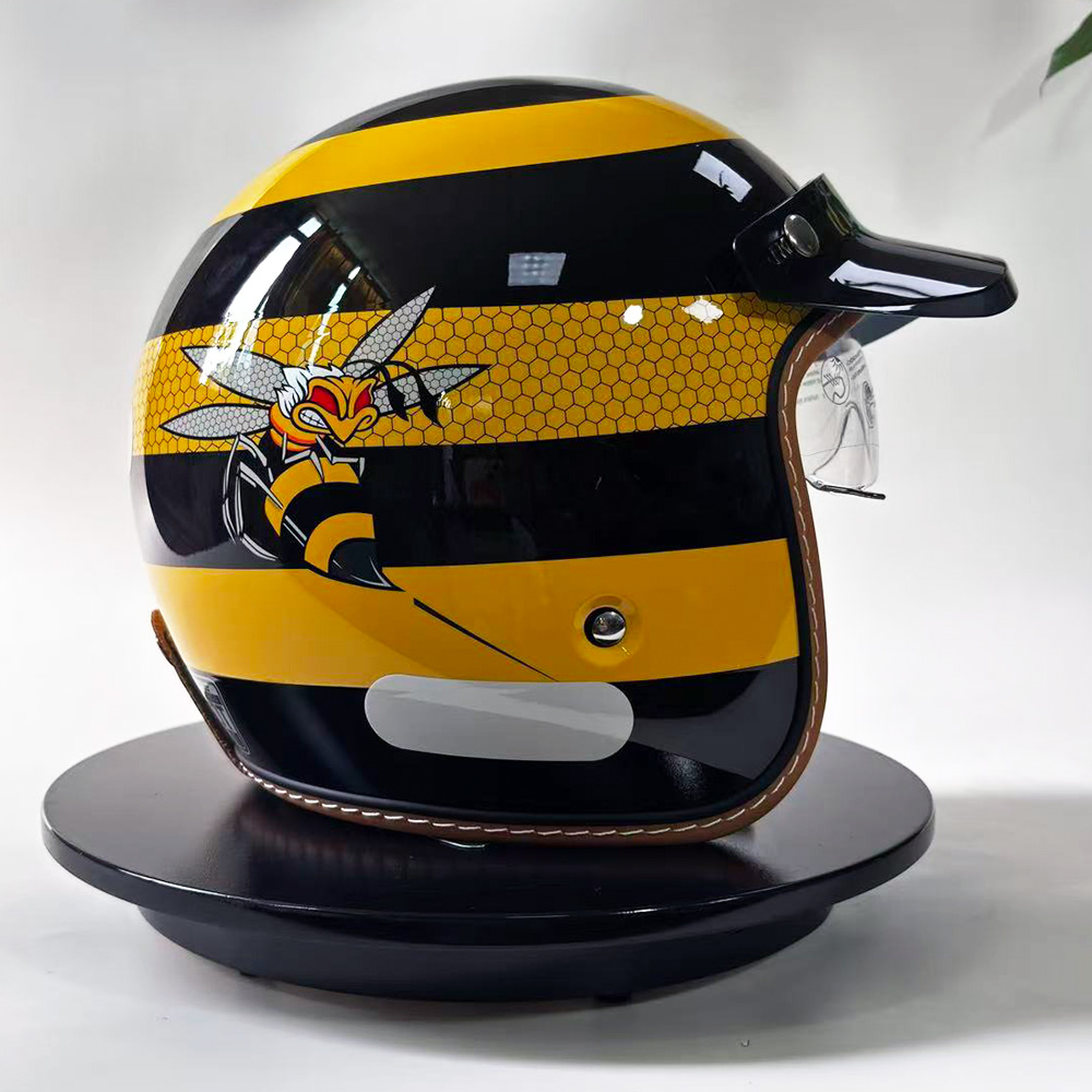 New Retro Motorcycle Helmet Ye - огляд і ціна Yellow Cycling Gear